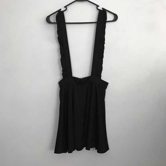 Shein Sz Small Ruffle Suspender Mini Black Flowy Womens Skirt - Picture 5 of 7